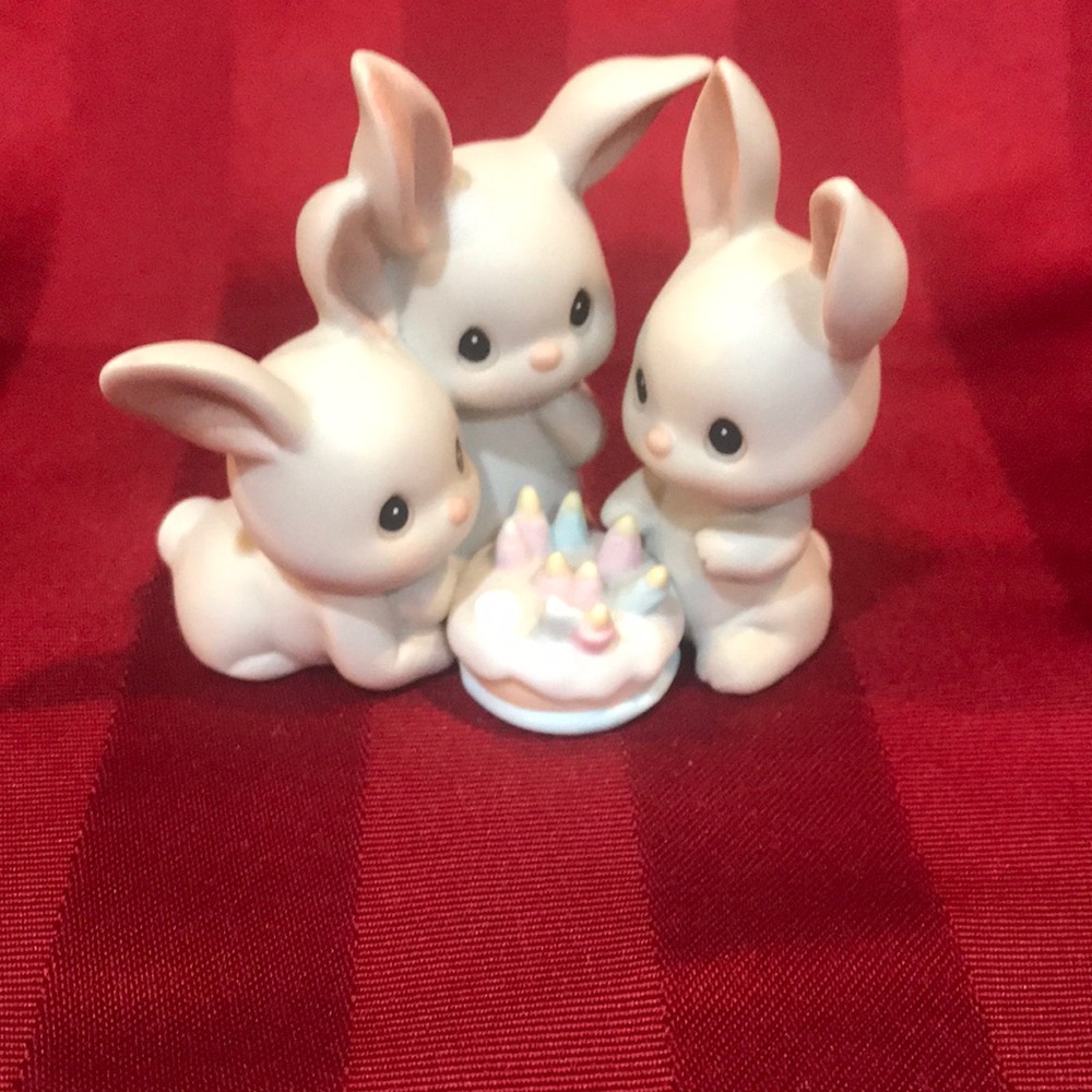 Adorable White Bunny Figurines